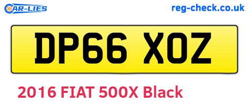 DP66XOZ are the vehicle registration plates.