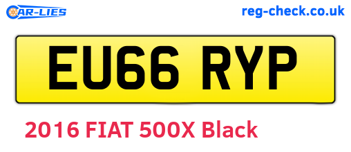 EU66RYP are the vehicle registration plates.