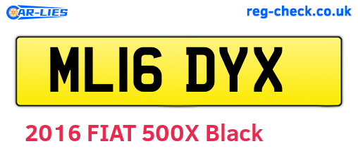 ML16DYX are the vehicle registration plates.