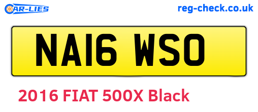 NA16WSO are the vehicle registration plates.