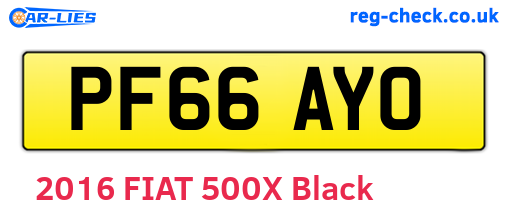 PF66AYO are the vehicle registration plates.