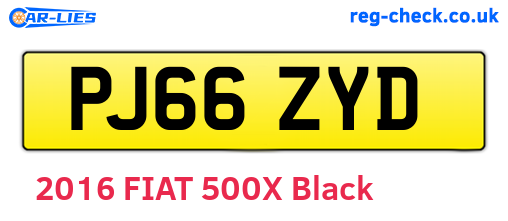 PJ66ZYD are the vehicle registration plates.
