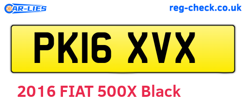 PK16XVX are the vehicle registration plates.