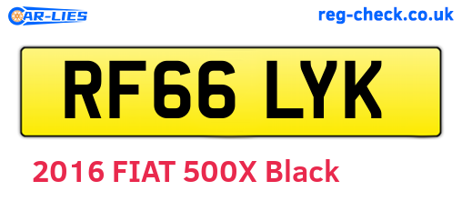 RF66LYK are the vehicle registration plates.