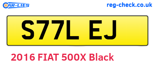 S77LEJ are the vehicle registration plates.