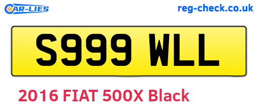 S999WLL are the vehicle registration plates.
