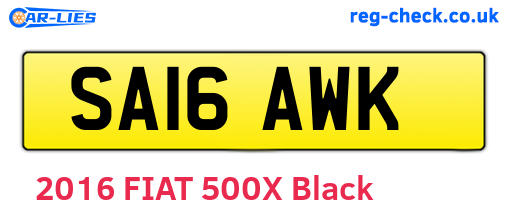 SA16AWK are the vehicle registration plates.
