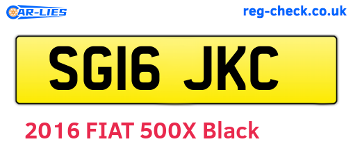 SG16JKC are the vehicle registration plates.