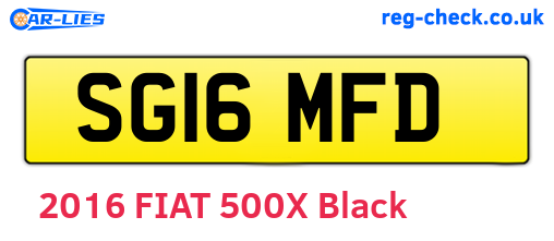 SG16MFD are the vehicle registration plates.
