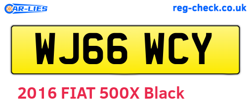 WJ66WCY are the vehicle registration plates.