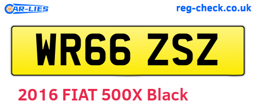 WR66ZSZ are the vehicle registration plates.