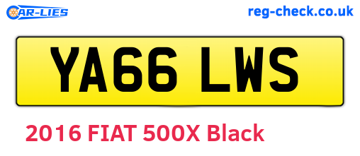 YA66LWS are the vehicle registration plates.