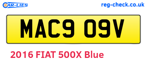 MAC909V are the vehicle registration plates.