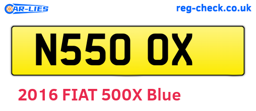 N55OOX are the vehicle registration plates.