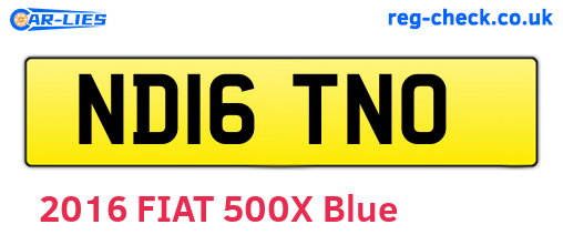 ND16TNO are the vehicle registration plates.