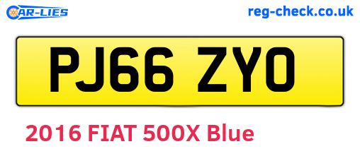 PJ66ZYO are the vehicle registration plates.