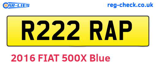 R222RAP are the vehicle registration plates.