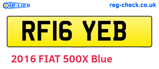 RF16YEB are the vehicle registration plates.