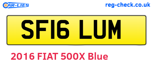 SF16LUM are the vehicle registration plates.