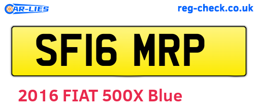 SF16MRP are the vehicle registration plates.