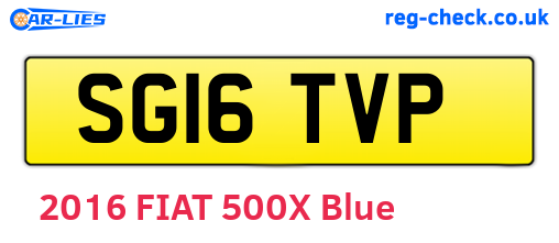 SG16TVP are the vehicle registration plates.