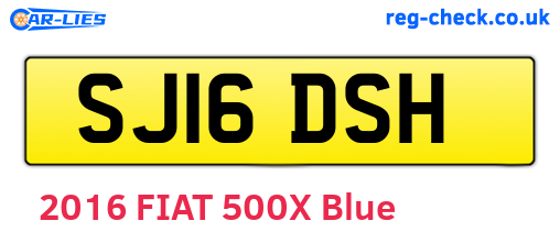 SJ16DSH are the vehicle registration plates.