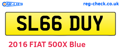 SL66DUY are the vehicle registration plates.