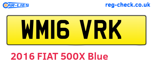 WM16VRK are the vehicle registration plates.
