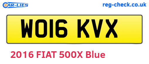 WO16KVX are the vehicle registration plates.