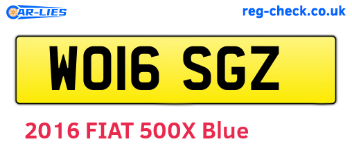 WO16SGZ are the vehicle registration plates.