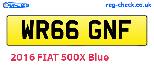 WR66GNF are the vehicle registration plates.