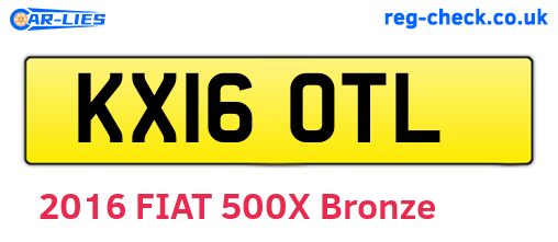 KX16OTL are the vehicle registration plates.