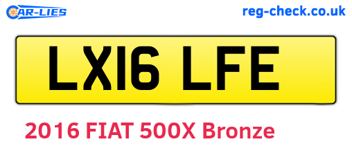 LX16LFE are the vehicle registration plates.