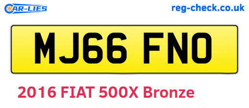 MJ66FNO are the vehicle registration plates.
