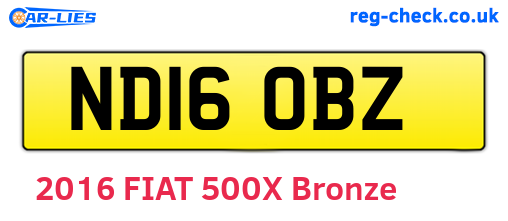 ND16OBZ are the vehicle registration plates.