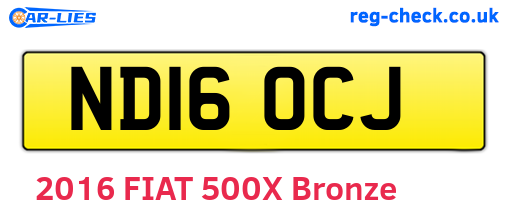 ND16OCJ are the vehicle registration plates.