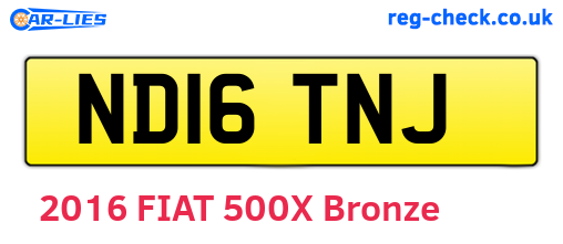 ND16TNJ are the vehicle registration plates.