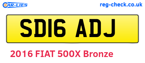 SD16ADJ are the vehicle registration plates.