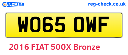 WO65OWF are the vehicle registration plates.