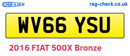 WV66YSU are the vehicle registration plates.