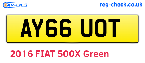 AY66UOT are the vehicle registration plates.