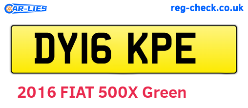 DY16KPE are the vehicle registration plates.