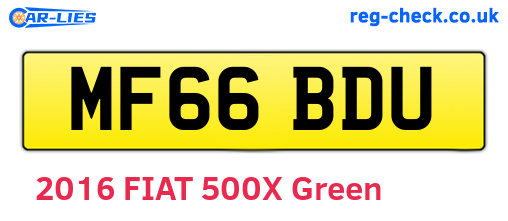 MF66BDU are the vehicle registration plates.