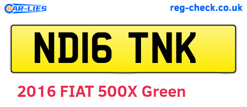 ND16TNK are the vehicle registration plates.
