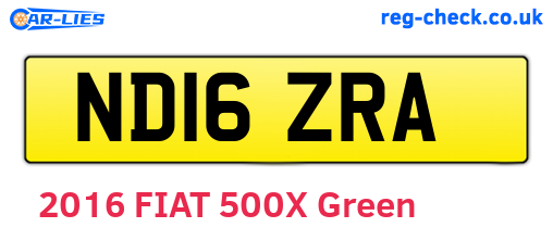 ND16ZRA are the vehicle registration plates.