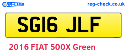 SG16JLF are the vehicle registration plates.