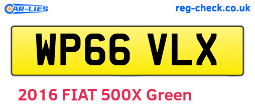 WP66VLX are the vehicle registration plates.
