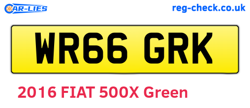 WR66GRK are the vehicle registration plates.