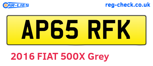 AP65RFK are the vehicle registration plates.