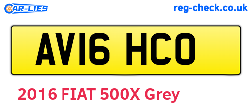 AV16HCO are the vehicle registration plates.